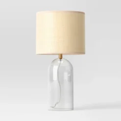 Glass Table Lamp With Open Base And Natural Shade - Threshold™ -Threshold™ GUEST 912c3b85 316f 4423 974f 80d7b94d8ea2
