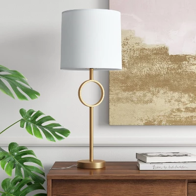 Large Metal Ring Table Lamp (Includes LED Light Bulb) Brass - Threshold™ 3 Large Metal Ring Table Lamp (Includes LED Light Bulb) Brass - Threshold™