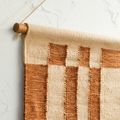 24" X 36" Hand Woven Jute/Polyester Wall Art With Wooden Dowel - Threshold™ 4 24" X 36" Hand Woven Jute/Polyester Wall Art With Wooden Dowel - Threshold™ - Image 2