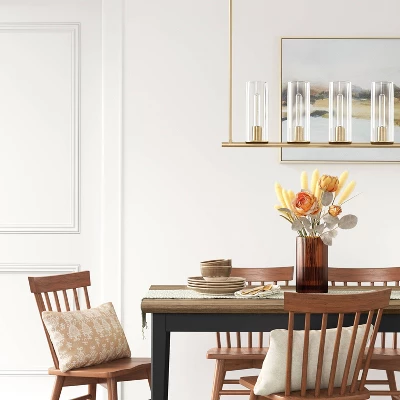 Lyndon Linear Chandelier Brass - Threshold™ 4 Lyndon Linear Chandelier Brass - Threshold™ - Image 2