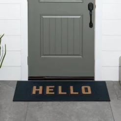 1'7.5"x3'11" 'Hello' Doormat Black/Tan - Threshold™ -Threshold™ GUEST a27f9ca5 14a7 4fc2 8728 28e6d1b52f17