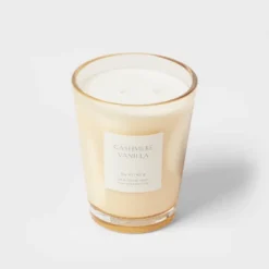 Colored Vase Glass With Dustcover Cashmere Vanilla Candle Ivory - Threshold™ -Threshold™ GUEST a291dce8 08cb 4de3 9d0d fe8765311b91