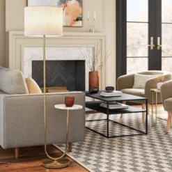 Floor Lamp With Marble Table - Threshold™