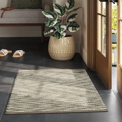 2'x3' Striped Accent Rug Olive Green - Threshold™ 3 2'x3' Striped Accent Rug Olive Green - Threshold™