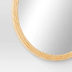 28" Round Fluted Circle Wall Mirror Natural - Threshold™ 7 28" Round Fluted Circle Wall Mirror Natural - Threshold™ -Threshold™ GUEST a743603a 483e 46d3 8792 42b3e39f0c24