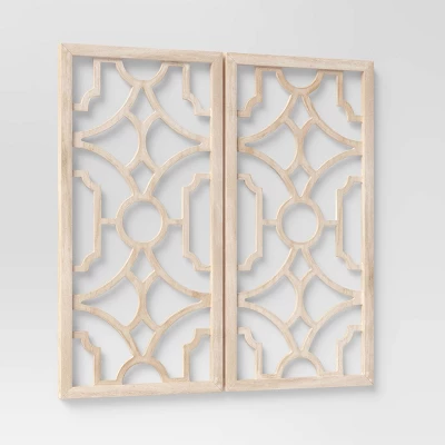 Set Of 2 Wood Lattice Wall Hanging Brown - Threshold™ 4 Set Of 2 Wood Lattice Wall Hanging Brown - Threshold™ - Image 2
