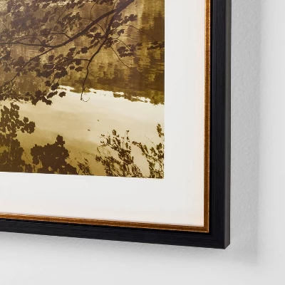 24"x18" Abstract Lake Framed Wall Art - Threshold™ Designed With Studio McGee: Modern Decor, Polystyrene Gold & Black Frame 4 24"x18" Abstract Lake Framed Wall Art - Threshold™ Designed With Studio McGee: Modern Decor, Polystyrene Gold & Black Frame - Image 2