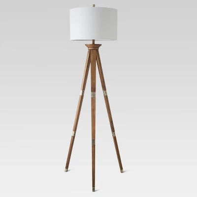 Oak Wood Tripod Floor Lamp Dark Brown - Threshold™ 12 Oak Wood Tripod Floor Lamp Dark Brown - Threshold™ - Image 10