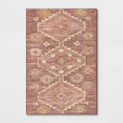 Southbury Washable Printed Diamond Persian Style Rug Rust - Threshold™ -Threshold™ GUEST b5d6df13 0c44 4a2b b43b 41b2a9d69bf7