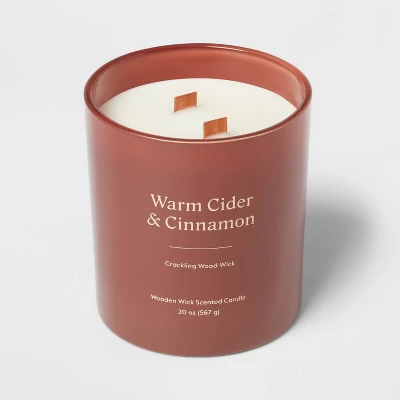 20oz Glass Woodwick Warm Cider & Cinnamon Candle - Threshold™ 5 20oz Glass Woodwick Warm Cider & Cinnamon Candle - Threshold™ - Image 3