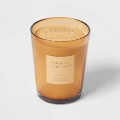 Colored Vase Glass With Dustcover Tobacco And Bergamot Candle Yellow - Threshold™ 13 Colored Vase Glass With Dustcover Tobacco And Bergamot Candle Yellow - Threshold™ -Threshold™ GUEST b93280db 41cc 4916 9fbe 5bb9cb7d18d7