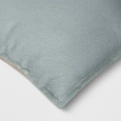 Square Linen Reversible Throw Pillow With Flange And Contrast Neutral/Green - Threshold™ -Threshold™ GUEST b9ebd226 c55b 4c32 84c8 1f9ffcae67d6