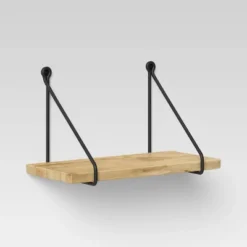 Wood Wall Shelf With Hanging Wire Natural/Black - Threshold™ -Threshold™ GUEST bb26f91a 6bd6 4d71 8b2b f837867b48f4