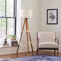 60"x16" Tripod Floor Lamp Oak Tone Wooden Finish - Threshold™: Elegant Standing Lighting, 3-Way Switch, UL Listed 16 60"x16" Tripod Floor Lamp Oak Tone Wooden Finish - Threshold™: Elegant Standing Lighting, 3-Way Switch, UL Listed -Threshold™ GUEST c2f8f53a ec73 4620 85f4 88ec9ed0366f 1