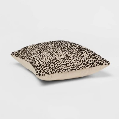 Square Jacquard Leopard Decorative Throw Pillow Black/Natural - Threshold™ 4 Square Jacquard Leopard Decorative Throw Pillow Black/Natural - Threshold™ - Image 2
