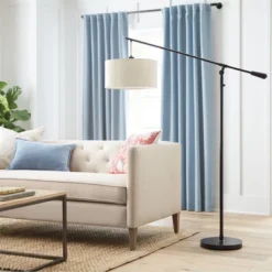 70"x16" Cantilever Drop Pendant Swing Arm Floor Lamp Brown - Threshold™: Adjustable, Metal Body, Linen Shade 11 70"x16" Cantilever Drop Pendant Swing Arm Floor Lamp Brown - Threshold™: Adjustable, Metal Body, Linen Shade -Threshold™ GUEST cd0c3cb9 dbb5 466d 9069 486b7c8203dd