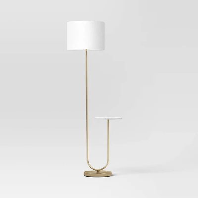 60"x20.5" Floor Lamp With Marble Table - Threshold™: Modern Standing Lamp With Polyester Shade 3 60"x20.5" Floor Lamp With Marble Table - Threshold™: Modern Standing Lamp With Polyester Shade