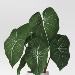 Artificial Potted Leaf In Modern Ceramic Pot Dark - Threshold™: Faux Philodendron, Indoor Decor, Stoneware Base -Threshold™ GUEST db89f7fa 03c5 408b 8f03 c4f0571afa3b