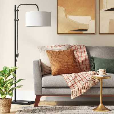 72"x16" Knox Floor Lamp - Threshold™: Modern Black Standing Lamp With Dimmer Switch 4 72"x16" Knox Floor Lamp - Threshold™: Modern Black Standing Lamp With Dimmer Switch - Image 2