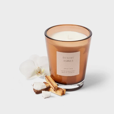 Colored Vase Glass With Dustcover Desert Amber Candle Brown - Threshold™ 4 Colored Vase Glass With Dustcover Desert Amber Candle Brown - Threshold™ - Image 2