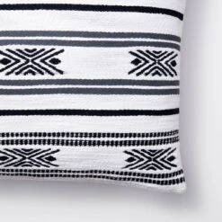 Oversized Oblong Woven Stripe Decorative Throw Pillow Ivory/Slate Blue - Threshold™ Designed With Studio McGee