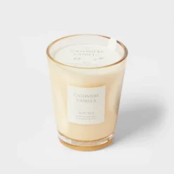 Colored Vase Glass With Dustcover Cashmere Vanilla Candle Ivory - Threshold™ -Threshold™ GUEST eb6587ba 8479 44af a170 8ca882422432