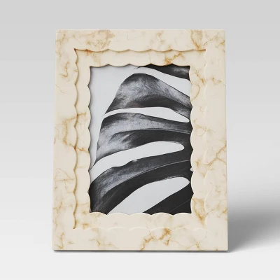 5"x7" Shaped Resin Profile Table Image Frame Beige - Threshold™: Modern Style, Glass, Polyresin 4 5"x7" Shaped Resin Profile Table Image Frame Beige - Threshold™: Modern Style, Glass, Polyresin - Image 2