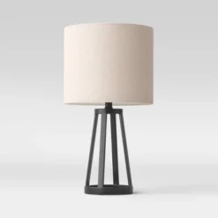 Medium Modern Industrial Assembled Table Lamp Black - Threshold™: UL Listed, Cotton-Linen Shade, Metal Body, No Bulb Included 13 Medium Modern Industrial Assembled Table Lamp Black - Threshold™: UL Listed, Cotton-Linen Shade, Metal Body, No Bulb Included -Threshold™ GUEST efa66634 4d97 4129 8a6a 512cfcfb59c4