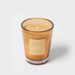 Colored Vase Glass With Dustcover Tobacco And Bergamot Candle Yellow - Threshold™ 14 Colored Vase Glass With Dustcover Tobacco And Bergamot Candle Yellow - Threshold™ -Threshold™ GUEST f2d322ed 7929 4fe4 80ce 3b86e1456d1f
