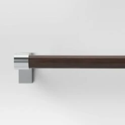 Dark Faux Wood Curtain Rod Nickel - Threshold™ -Threshold™ GUEST f65030f0 7be0 425c 96b7 548c0d49cc46