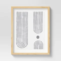 (Set Of 2) 16" X 20" Curve Lines Framed Under Glass Black - Threshold™ -Threshold™ GUEST f6890c67 a983 4e7b bea1 31c0252a6c35