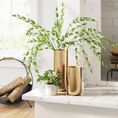 Tall Brass Vase - Threshold™ 3 Tall Brass Vase - Threshold™