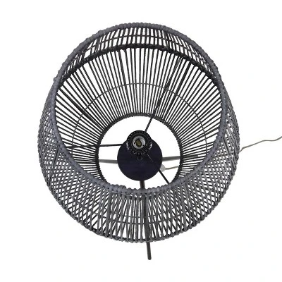 Diamond Tripod Floor Lamp Black With Rattan Shade (Includes LED Light Bulb) - Threshold™: Nautical Standing Illumination 8 Diamond Tripod Floor Lamp Black With Rattan Shade (Includes LED Light Bulb) - Threshold™: Nautical Standing Illumination - Image 6