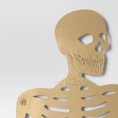 45" Halloween Metal Posable Skeleton Gold - Threshold™ 4 45" Halloween Metal Posable Skeleton Gold - Threshold™ - Image 2
